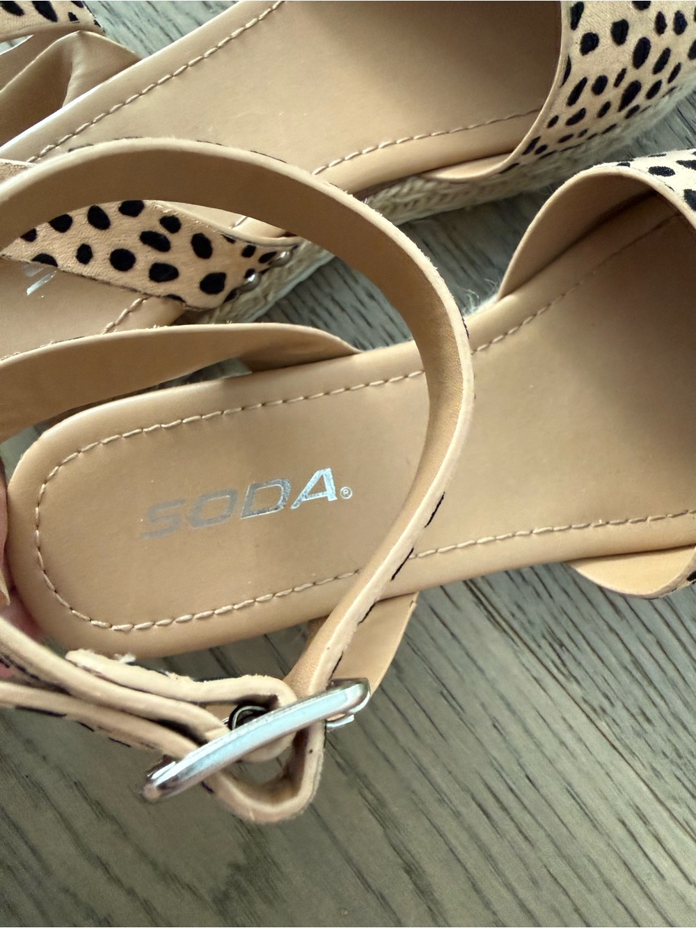 Soda Espadrille Sandal in Tan Cheetah Print - Picture 3 of 5